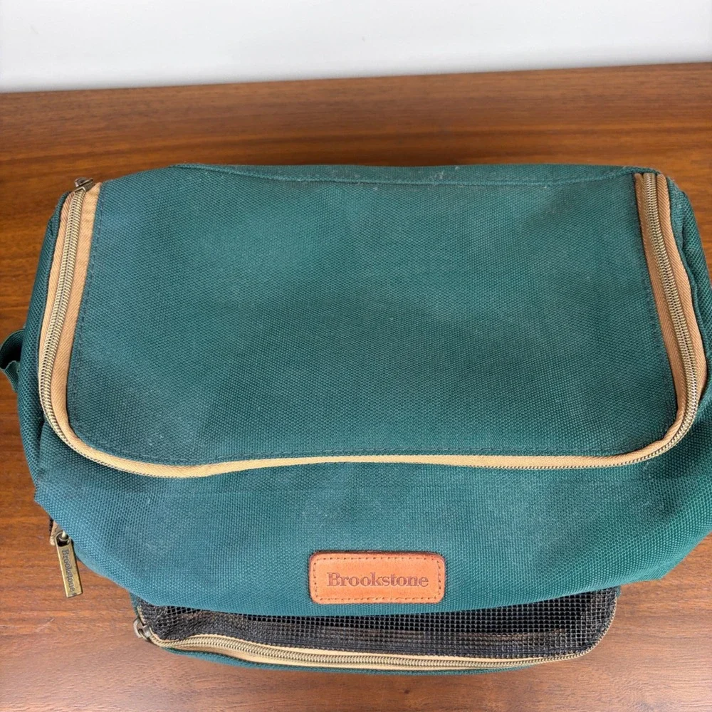 Brookstone Golf Shoe Bag Unisex One Size Teal Canvas Travel Organizer Bag